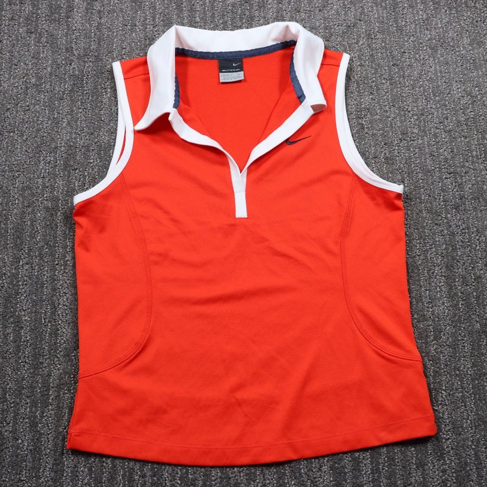 Nike Sphere Dry Womens Orange Golf Tank Top Small Sleeveless Preppy Sporty